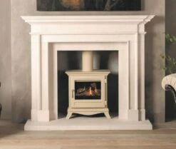 Chesneys Beaumont Standard Gas Stove -Heating Equipment Store Chesneys Beaumont Standard Gas Stove in Parchment colour with Chesneys Burlington fire surround 1024x865 1