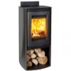 Di Lusso R4 Euro With Flat/Curved Black Sides -Heating Equipment Store Di Lusso R4 Euro Wood Burning Stove Black