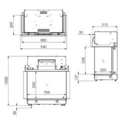 DRU Virtuo 80/3 Electric Fire -Heating Equipment Store Dru Virtuo 80 3 dimension