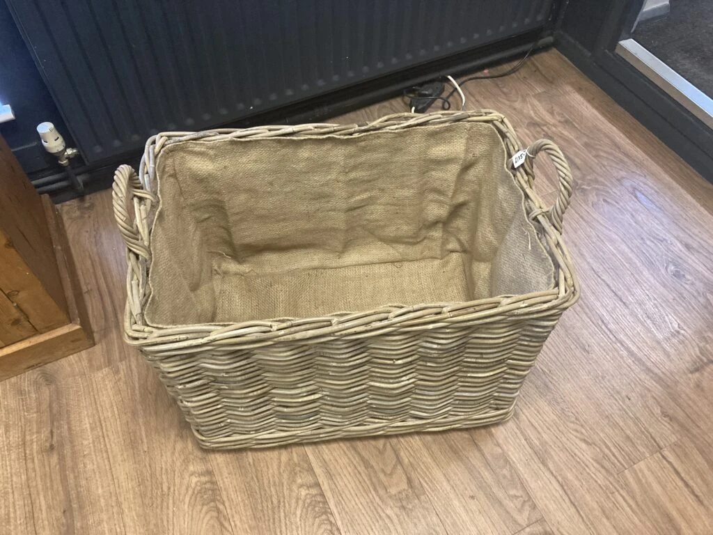 Large Wicker Log Store Basket With Wheels 4 Large Wicker Log Store Basket With Wheels - Image 2