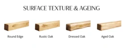 Solid Oak Barkston Surround -Heating Equipment Store Round Edge Rustic Oak Dressed Oak Aged Oak