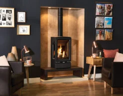 Gazco Gas Vogue Midi T Stove -Heating Equipment Store Vogue Gas Midi T 3 sided on bench lb 1024x799 1