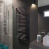 Terma Alex ONE Designer Electric Towel Rails - Grey -Heating Equipment Store alex one 1140x500 modern grey lifestyle 3