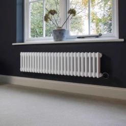 Ecostrad Allerton IQ WiFi Low Triple Column Electric Radiator - White -Heating Equipment Store allerton iq triple l h w 1190x300 01.jpg