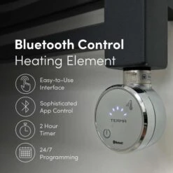 Ecostrad Cube Bluetooth Electric Towel Rail - Anthracite 600w (500 X 1200mm) -Heating Equipment Store black or anthracite bluetooth usp 1