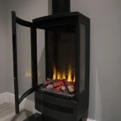 British Fires Bramshaw – Log Storage -Heating Equipment Store british fires bramshaw glowing logs