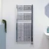 Ecostrad Fina-E Thermostatic Electric Towel Rail - Curved Chrome 300w (500 X 1100mm) -Heating Equipment Store cc digital