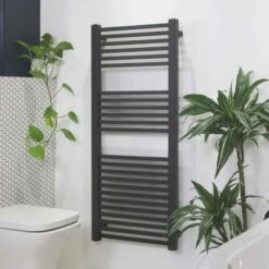Ecostrad Cube Electric Towel Rail - Anthracite -Heating Equipment Store cube anthracite 500x1200 basic angle 1