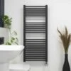 Ecostrad Cube Thermostatic Electric Towel Rail - Anthracite -Heating Equipment Store cube anthracite 500x1200 digital face