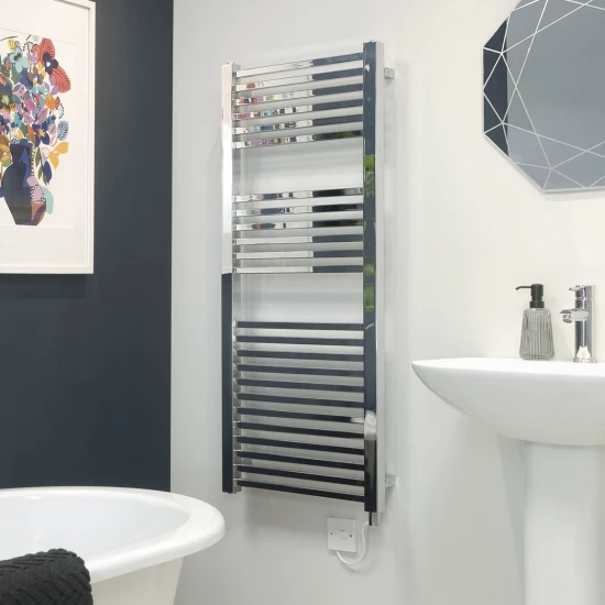Ecostrad Cube Electric Towel Rail - Chrome 400w (500 X 800mm) 5 Ecostrad Cube Electric Towel Rail - Chrome 400w (500 X 800mm) - Image 3
