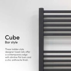 Ecostrad Cube Thermostatic Electric Towel Rail - Anthracite -Heating Equipment Store cube a