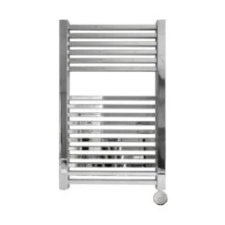 Ecostrad Cube Bluetooth Electric Towel Rail - Chrome 400w (500 X 800mm) -Heating Equipment Store cube bluetooth chrome front 500x800