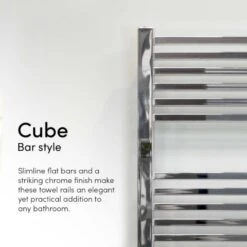 Ecostrad Cube Bluetooth Electric Towel Rail - Chrome -Heating Equipment Store cube c 1