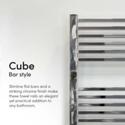 Ecostrad Cube Electric Towel Rail - Chrome 600w (500 X 1200mm) -Heating Equipment Store cube chrome bar style 7
