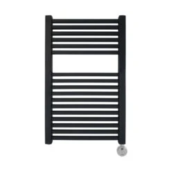 Ecostrad Cube Thermostatic Towel Rail - Anthracite 400w (500 X 800mm) -Heating Equipment Store cube thermostatic anthracite 500x800