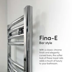 Ecostrad Fina-E IQ WiFi Electric Towel Rail - Curved Chrome 300w (500 X 1100mm) 9 Ecostrad Fina-E IQ WiFi Electric Towel Rail - Curved Chrome 300w (500 X 1100mm) -Heating Equipment Store curved 1 3