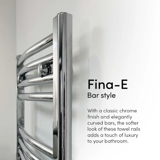 Ecostrad Fina-E IQ WiFi Electric Towel Rail - Curved Chrome 300w (500 X 1100mm) 5 Ecostrad Fina-E IQ WiFi Electric Towel Rail - Curved Chrome 300w (500 X 1100mm) - Image 3