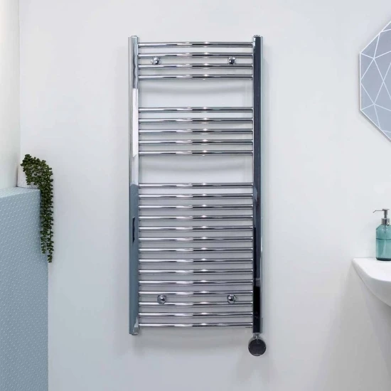 Ecostrad Fina-E IQ WiFi Electric Towel Rail - Curved Chrome 300w (500 X 1100mm) 3 Ecostrad Fina-E IQ WiFi Electric Towel Rail - Curved Chrome 300w (500 X 1100mm)