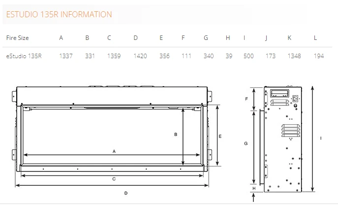 Gazco EStudio 135R Inset Electric Fire 4 Gazco EStudio 135R Inset Electric Fire - Image 2