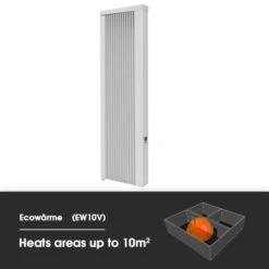 Ecostrad Ecowärme Vertical Electric Radiators - White 11 Ecostrad Ecowärme Vertical Electric Radiators - White -Heating Equipment Store ew10v heats 1