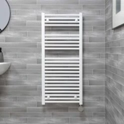 Ecostrad Fina-E IQ WiFi Electric Towel Rail - White 300w (500 X 1100mm) -Heating Equipment Store fina white 500x1100 iq face