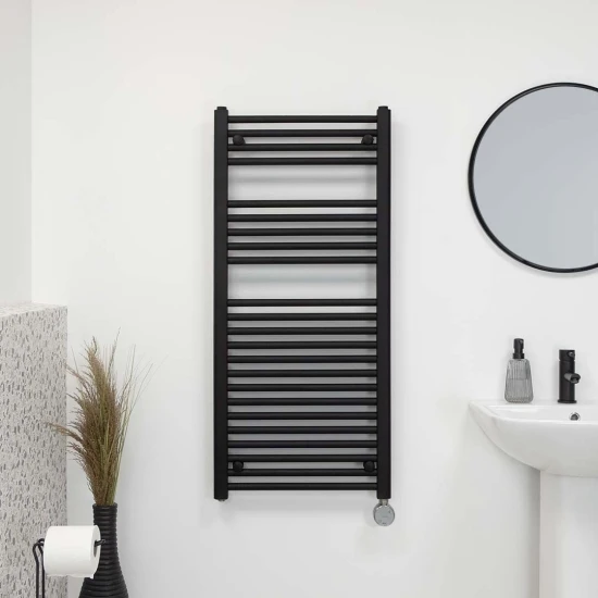 Ecostrad Fina-E Bluetooth Electric Towel Rail - Black 400w (500 X 1200mm) 4 Ecostrad Fina-E Bluetooth Electric Towel Rail - Black 400w (500 X 1200mm) - Image 2