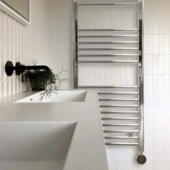 Ecostrad Fina-E IQ WiFi Electric Towel Rail - Chrome -Heating Equipment Store fina chrome 2