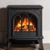 Gazco Huntingdon 20 Electric – Matt Black, Tracery Door -Heating Equipment Store huntingdon 20 R