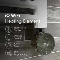 Ecostrad Fina-E IQ WiFi Electric Towel Rail - White 300w (500 X 1100mm) -Heating Equipment Store iq white 2 1