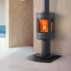 Jotul F167 Pedestal With Glass Sides 2 Jotul F167 Pedestal With Glass Sides -Heating Equipment Store jotul 137 wood stove black pedestal
