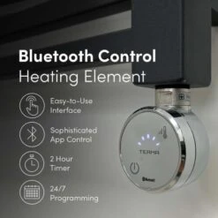 Ecostrad Fina-E Bluetooth Electric Towel Rail - Black 400w (500 X 1200mm) 10 Ecostrad Fina-E Bluetooth Electric Towel Rail - Black 400w (500 X 1200mm) -Heating Equipment Store moa a 1 2