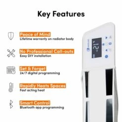 Haverland Designer RC Wave RC3W Electric Radiator - 450w -Heating Equipment Store rc wave key features 1 1