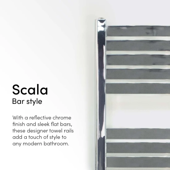 Ecostrad Scala Thermostatic Electric Towel Rail - Chrome 400w (500 X 800mm) 7 Ecostrad Scala Thermostatic Electric Towel Rail - Chrome 400w (500 X 800mm) - Image 5