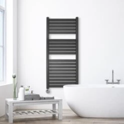 Ecostrad Scala Thermostatic Electric Towel Rail - Anthracite -Heating Equipment Store scala thermostatic anthracite 500x1200 lifestyle 1