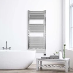 Ecostrad Scala IQ WiFi Electric Towel Rail - Chrome 600w (500 X 1200mm) -Heating Equipment Store scala wifi chrome 500x1200 lifestyle 1