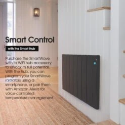 Haverland Wi7 SmartWave Self-Programming Electric Radiator - Anthracite 1100W -Heating Equipment Store smartwave black single feature