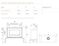 Gazco Studio 1 Freestanding CF Log, Nat Gas Black Glass Lining – Black -Heating Equipment Store studio 1 gas