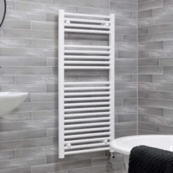 Ecostrad Fina-E Thermostatic Electric Towel Rail - White -Heating Equipment Store w digital2