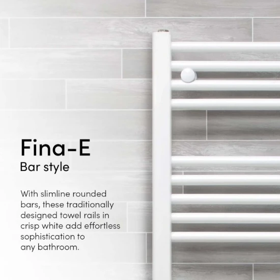 Ecostrad Fina-E Electric Towel Rail - White 300w (500 X 1100mm) 7 Ecostrad Fina-E Electric Towel Rail - White 300w (500 X 1100mm) - Image 5