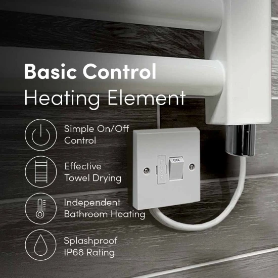 Ecostrad Fina-E Electric Towel Rail - White 300w (500 X 1100mm) 6 Ecostrad Fina-E Electric Towel Rail - White 300w (500 X 1100mm) - Image 4